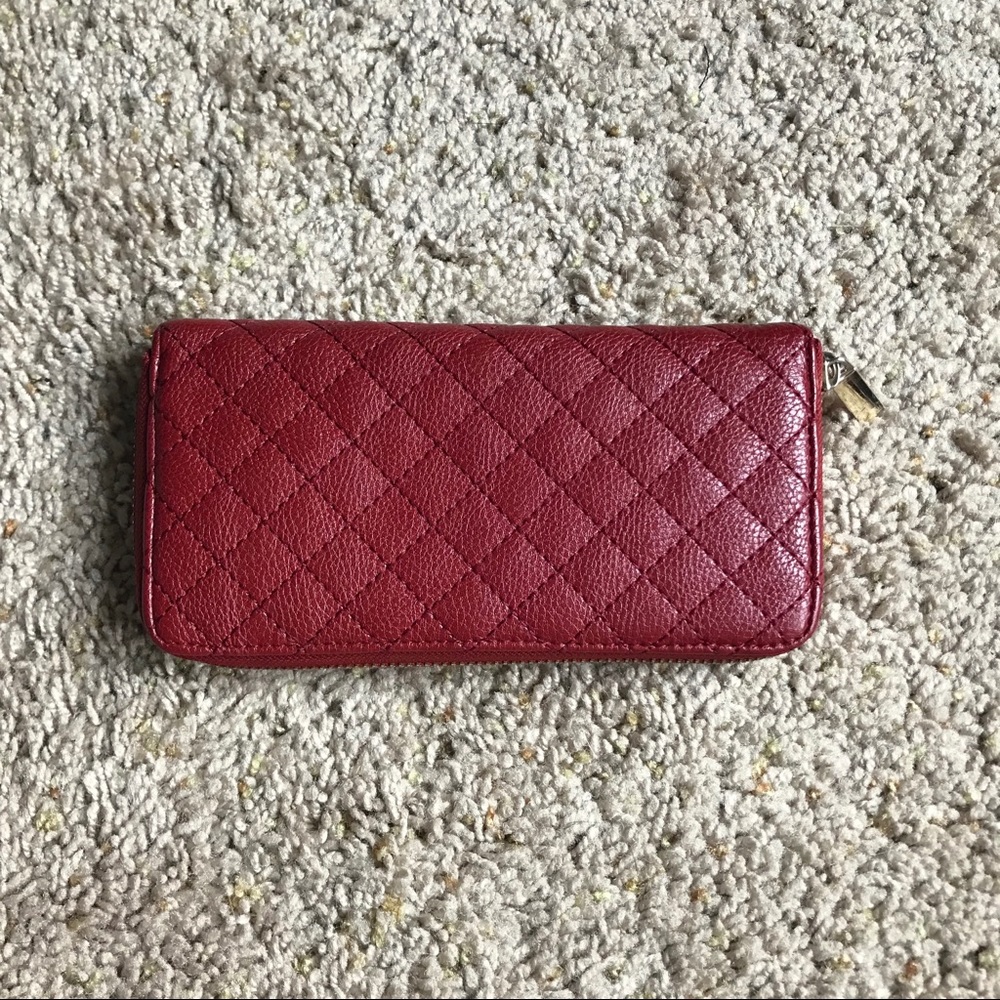 Red Leather Wallet / Clutch